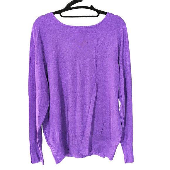 Lane Bryant Purple V Neck Pullover Women's 18/20 - Picture 4 of 10
